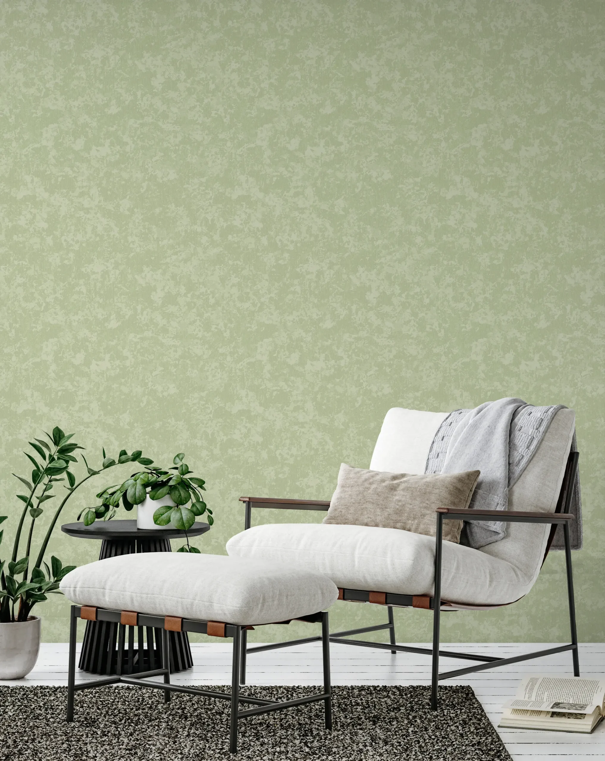 Green Embossed Wallpaper – Natural Reflection (24112-4)